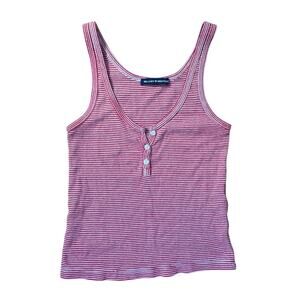 Brandy Melville Red White Striped Tank Top – One Size Rare Discontinued - Small